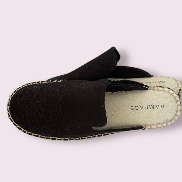 NWOT Rampage Black Bianca Espadrille Canvas Mules Size 7.5 - Picture 3 of 5